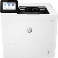 White HP LaserJet Enterprise M611dn printer with touchscreen display and paper tray, Ethernet connectivity only.