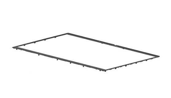Black plastic laptop bezel with a rectangular shape, featuring multiple mounting clips along the edges for secure attachment.