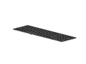 Black laptop keyboard with a sleek design, featuring a standard QWERTY layout and low-profile keys, suitable for HP laptops.