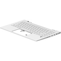 White HP M23769-071 laptop keyboard with integrated touchpad and top function keys, designed for specific HP models.