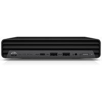 Black HP Mini Conference G9 PC with Zoom Rooms, featuring a compact design, front USB ports, and HP logo.