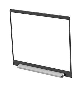 Black plastic laptop bezel with a silver bottom edge, designed for HP laptops, featuring a smooth finish and no visible logos or markings.