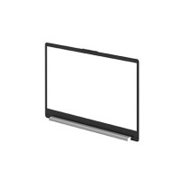 Black plastic laptop bezel with a silver bottom edge, designed for HP laptops, featuring a sleek, minimalist design without any visible logos or markings.