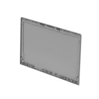 HP N39001-001 laptop display cover in a sleek, matte black finish, featuring a durable plastic construction with precise cutouts for hinges and ports.