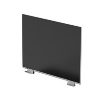 Black laptop display panel with a sleek, flat design, featuring metal hinges on the bottom for attachment, suitable for HP laptops.