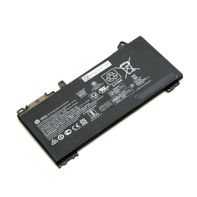 Black lithium-ion battery labeled "HP Non Cancellable/Non Returnable (NCNR) 3C 45WH 3.92AH," featuring various certification logos and a warning symbol on the back.