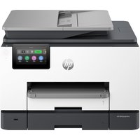 HP OfficeJet Pro 9135e printer, white and gray, touchscreen, paper tray, wireless, two-sided printing feature