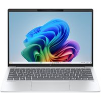 HP OmniBook 7 Aero Laptop, silver, slim bezel, 13-inch display, black keyboard, Windows interface on screen