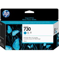 HP cyan ink cartridge 130ml for DesignJet T1600, black box with blue butterflies and HP logo.