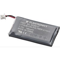 Black rectangular lithium-ion battery with white connector and red, black wires, labeled for HP Poly CS510/CS520/CS60.