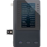 "Black HP Poly Edge E Expansion Module with digital display and multiple programmable buttons"