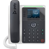 HP Poly Edge E220 IP Phone with black handset, color display, numeric keypad, and function buttons.