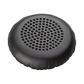 Black leatherette ear cushion with a textured surface and perforated design, designed for HP Poly Encorepro HW510 and HW520 headsets, providing comfort and enhanced sound quality.