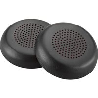 Black leatherette ear cushion with perforated surface for HP Poly Savi 7200 headset.