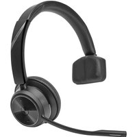 Black HP Poly Savi 7310 UC monaural DECT headset with cushioned ear pad and adjustable boom microphone.