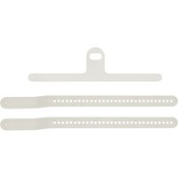 White HP Poly Studio E70 VESA wall mount with two perforated straps and a central bracket.
