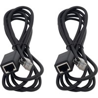 Black HP Poly microphone cable extenders with RJ45 connectors, coiled and paired, for X50/X52/X70/USB models.