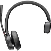 Black HP Poly Voyager 4310 headset with cushioned ear pads, adjustable headband, and USB-C connectivity.