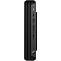Black HP Pro Mini 400 G9 desktop with vertical ridges, USB ports, and power button on the front panel.