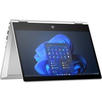 Silver HP Pro x360 435 G10 2-in-1 laptop, 13.3" touchscreen, sleek design, Windows 11 interface displayed.
