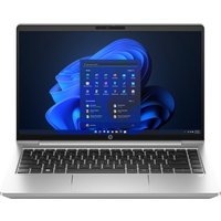 Silver HP ProBook 440 G10 laptop, 14" Full HD display, black keyboard, Windows 11 interface visible on screen.
