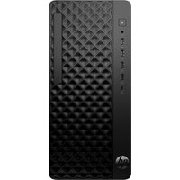 Black HP ProDesk tower with textured front panel, vertical disc slot, and multiple USB ports.