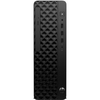 Black HP ProDesk SFF tower with textured front panel, USB ports, power button, and HP logo.