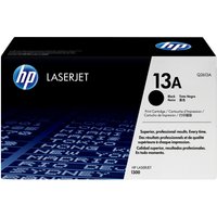 HP Q2613A black toner cartridge box for LaserJet 1300, featuring blue HP logo and 13A model number.
