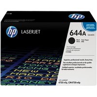 Black HP Q6460A/644A toner cartridge box with blue HP logo and 12K page yield text.
