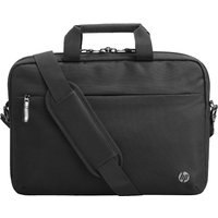 Black HP Renew Business 17.3-inch laptop bag with dual handles, adjustable shoulder strap, and front zippered pocket.