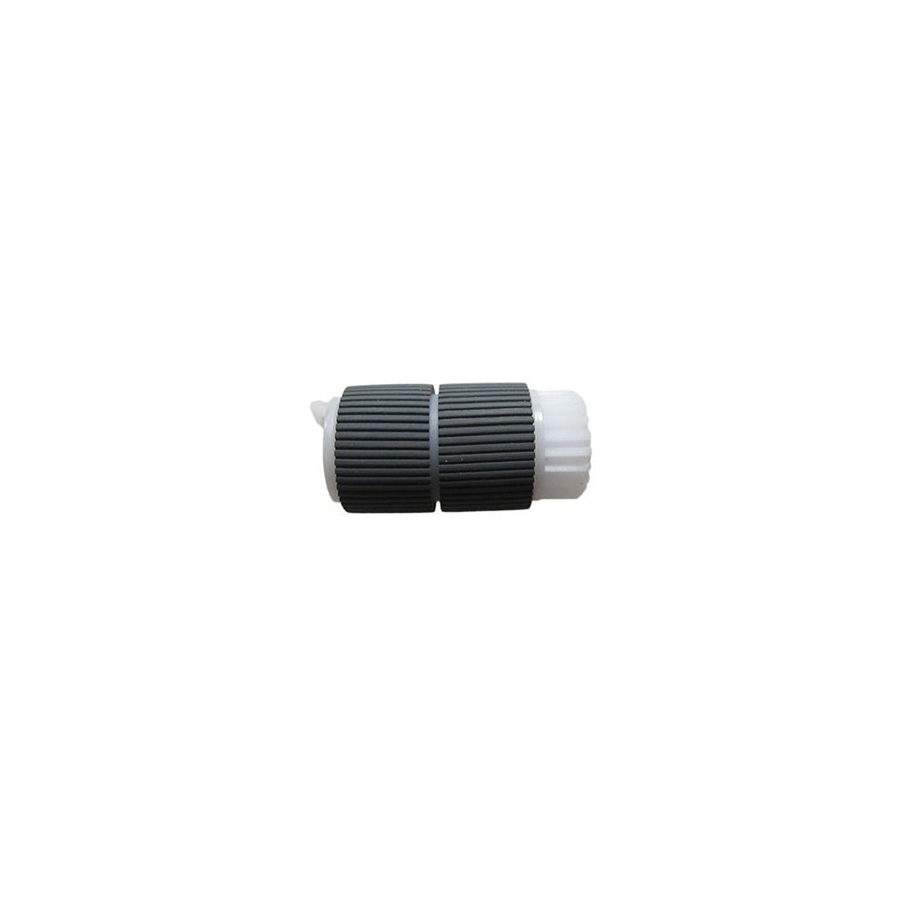 HP RL1-1289-000CN printer feeding roller, featuring a cylindrical design with a black rubber grip and white plastic ends, suitable for feeding up to 500 pages.