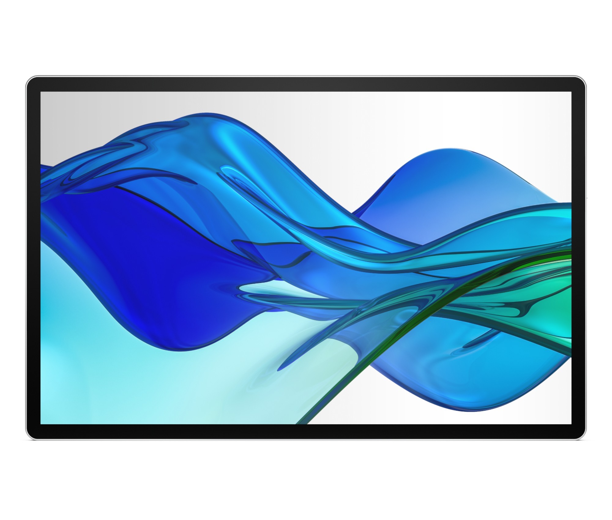 HP Series 5 Pro 14-inch WQXGA portable monitor features a sleek design with a vibrant blue and green abstract display, framed by a thin black bezel.