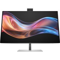 27-inch HP Series 7 Pro 4K monitor with slim bezels, built-in webcam, and sleek silver stand.