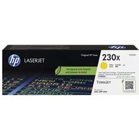 HP W2302X/230X yellow toner cartridge, high-capacity, 5.5K pages, black box with colorful text and HP logo.