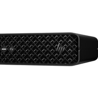 Compact black HP Z2 Mini G1i workstation with textured front grille and subtle HP logo.