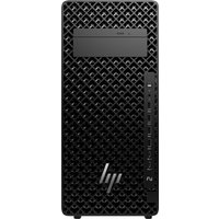 Black HP Z2 Tower G1i desktop with textured front panel and HP logo, featuring multiple USB ports and power button.