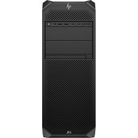 Black HP Z6 G5 workstation tower with mesh front panel and multiple USB ports.