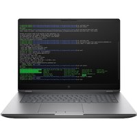 HP ZBook Fury G1i laptop, black keyboard, gray chassis, displaying code on a high-resolution screen.