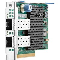 HPE 10Gb 2x 560FLR-SFP+ network card with dual SFP+ ports, green circuit board, and black heatsink.