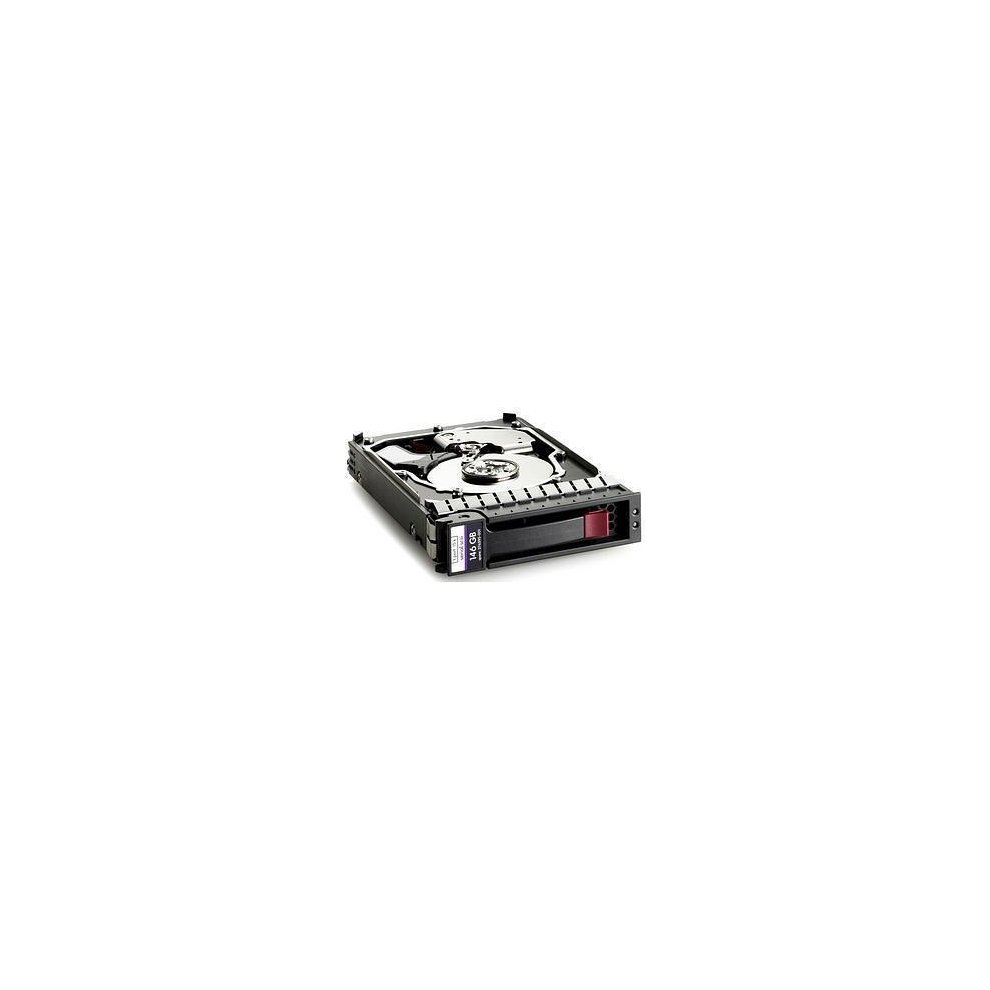 HPE 146GB 15K RPM Hot Plug SAS 3.5-inch internal hard drive with a black metal casing, featuring a single port and a visible cooling fan.