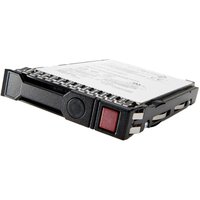 HPE 3.84TB SAS SSD, compact silver and black casing with red latch and visible connector pins.