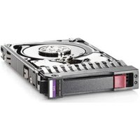 Black and silver HPE 2.5" HDD with visible connectors and purple label on front panel.