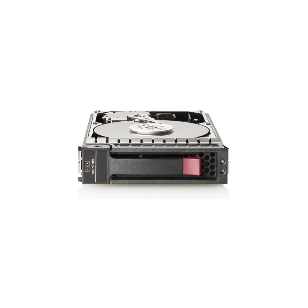 HPE 349238-B21 internal hard drive with a 160 GB capacity, 7200 RPM speed, and a 3.5" form factor, featuring a black casing and a red latch for easy installation.