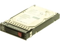 HPE 397551-001 internal hard drive with a silver metal casing, 80 GB capacity, 7200 RPM speed, and a black mounting bracket with a red release lever.