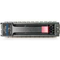 HPE 500GB 3.5" internal hard drive with black casing, red latch, and visible connectors on the front.