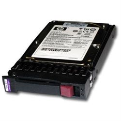 HPE 517350-001 internal hard drive with a black metal casing, featuring a purple latch, 300 GB capacity, 15000 RPM speed, and a 3.5" SAS interface.