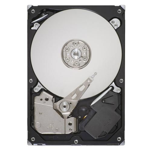 HPE 614829-002 internal hard drive featuring a 500 GB capacity, 7200 RPM speed, and a sleek black casing with a shiny silver disk and metallic components.