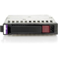 HPE 1.2 TB internal hard drive, 2.5" SAS, black and silver casing, front purple and red latch, vented top.