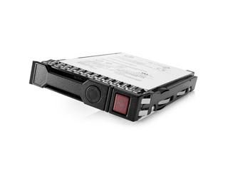 HPE 716606-B21 internal hard drive with a black metal casing, featuring a red release button, labeled with specifications, designed for 1 TB storage at 7200 RPM, 3.5" SAS interface.