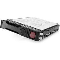Black and silver HPE hard drive with a red latch and visible connector pins on the side.